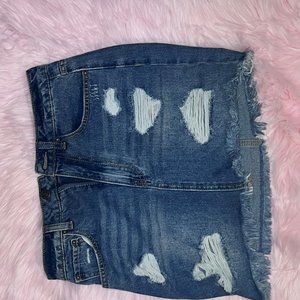 Forever 21 Distressed Denim Skirt